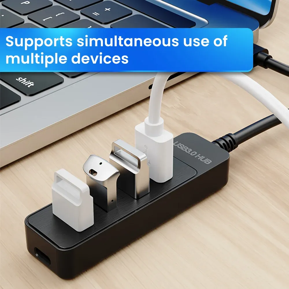 Hub USB 4 ports haute vitesse, USB 3.0 et USB 2.0, avec connectique USB Type-C 3