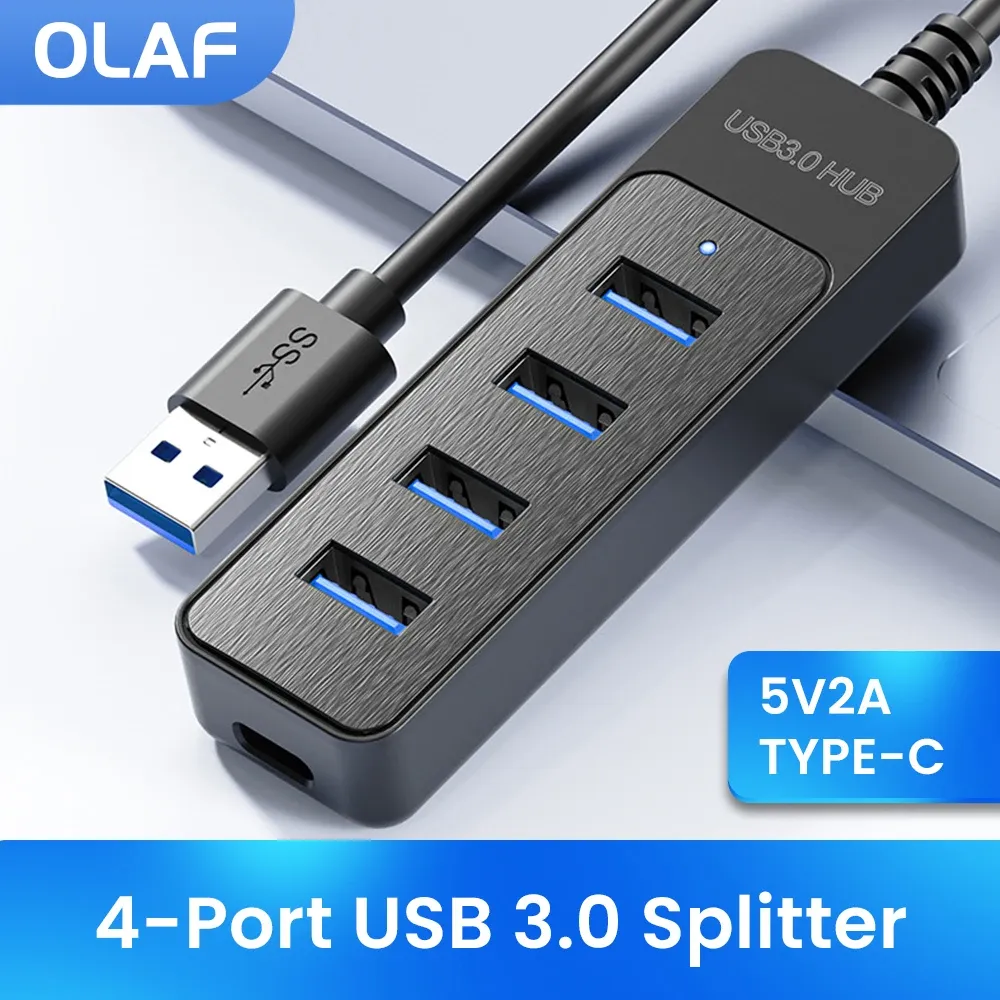 Hub USB 4 ports haute vitesse, USB 3.0 et USB 2.0, avec connectique USB Type-C