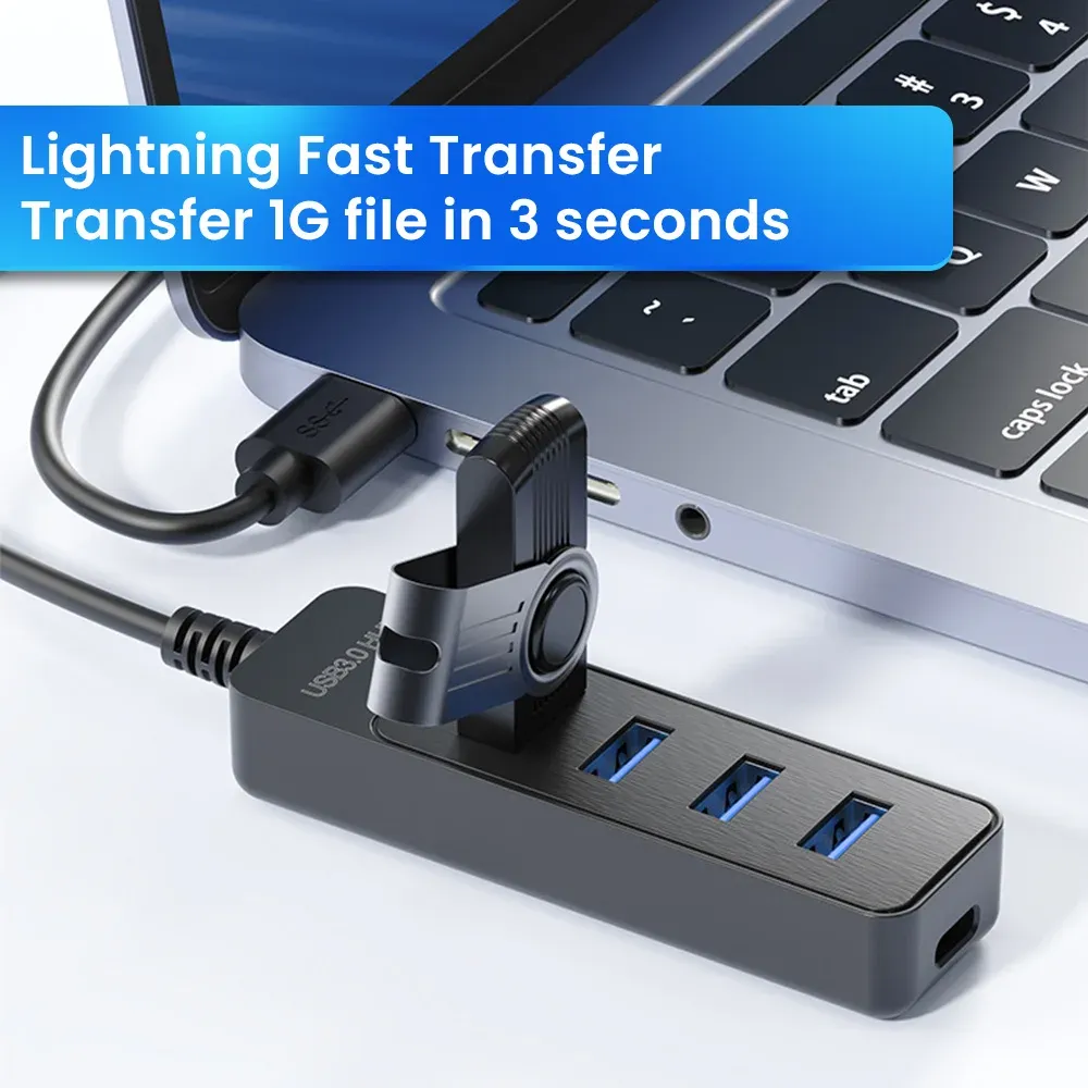 Hub USB 4 ports haute vitesse, USB 3.0 et USB 2.0, avec connectique USB Type-C 2