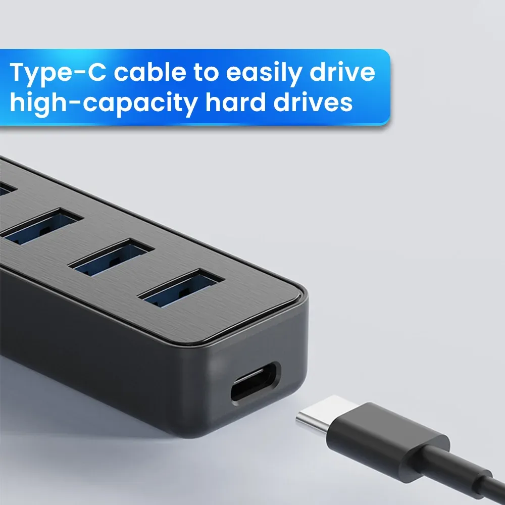 Hub USB 4 ports haute vitesse, USB 3.0 et USB 2.0, avec connectique USB Type-C 6