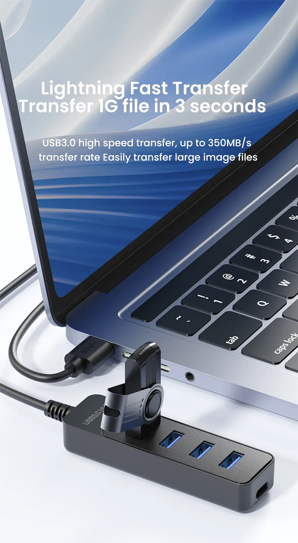 Hub USB multi-ports, finition et matériaux