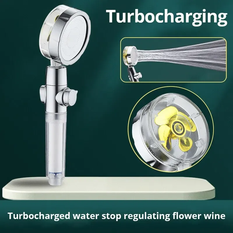 Tête de douche à main haute pression avec buse turbo et filtre en coton
