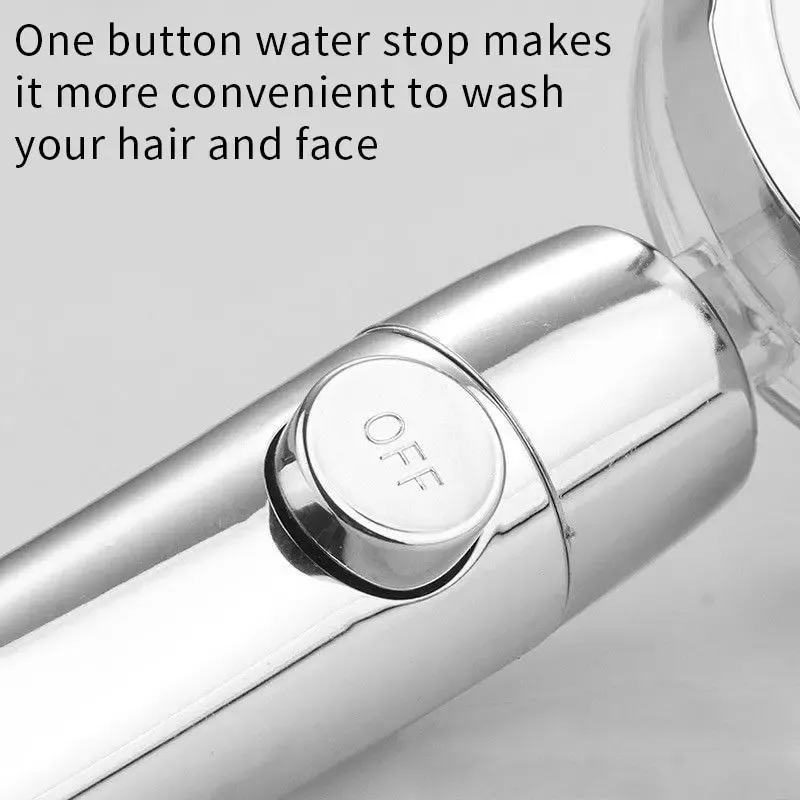 Tête de douche à main haute pression avec buse turbo et filtre en coton 3