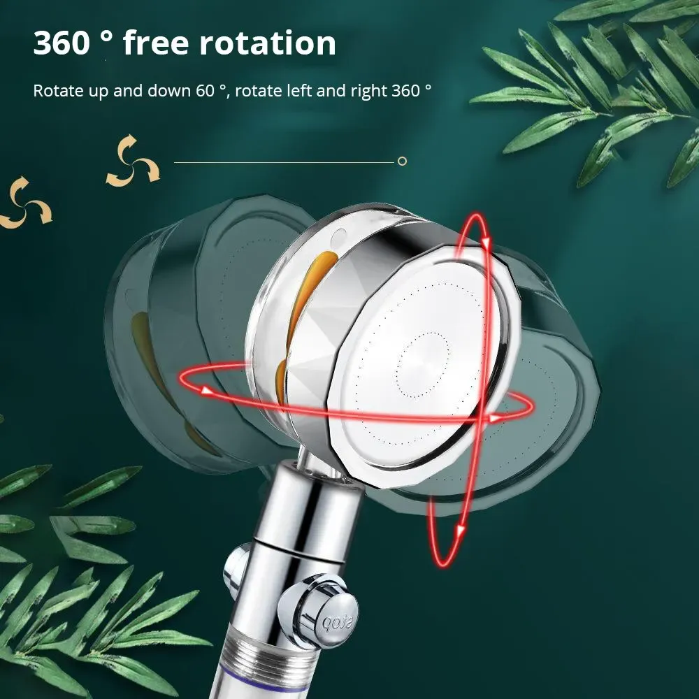 Tête de douche à main haute pression avec buse turbo et filtre en coton 4