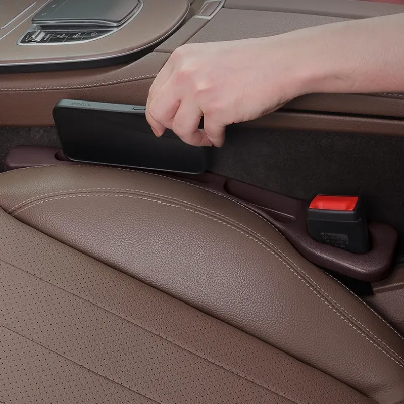 Organisateur d'espace entre sièges auto, lot de 2, bande de comblement étanche en PU avec 2 rainures, rangement d'espace entre sièges, accessoire d'intérieur automobile 2