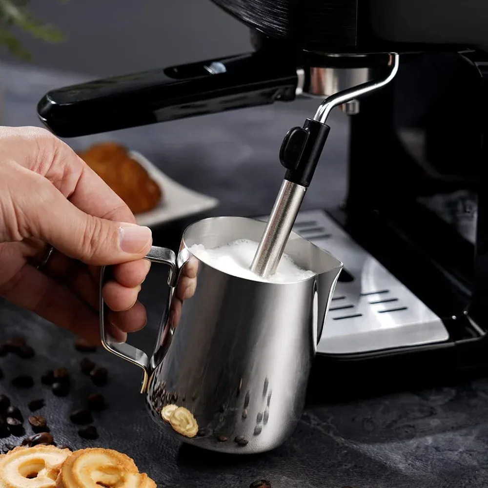 Pichet à mousse de lait en acier inoxydable pour latte art, tasses Nespresso, accessoires à café faciles à nettoyer 6