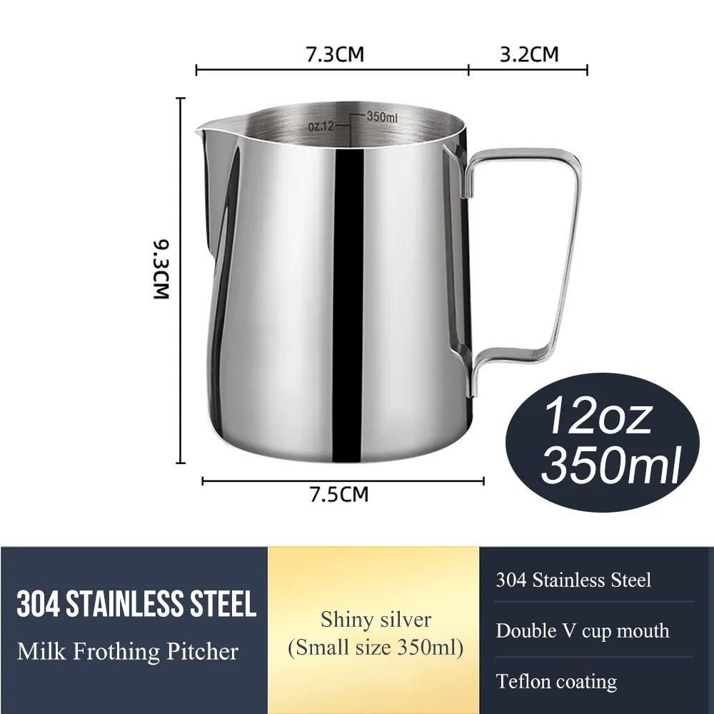 Pichet à mousse de lait en acier inoxydable pour latte art, tasses Nespresso, accessoires à café faciles à nettoyer 7