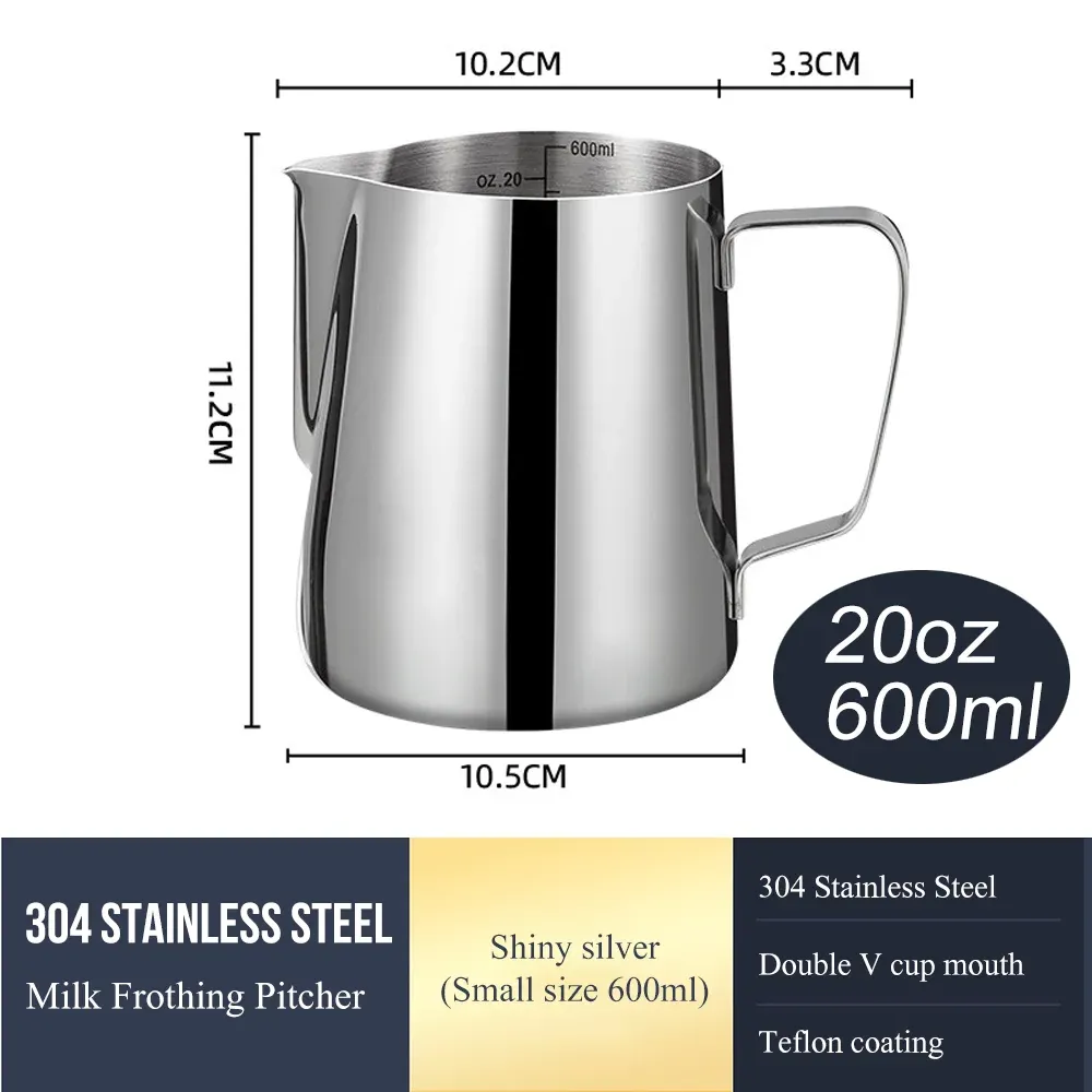 Pichet à mousse de lait en acier inoxydable pour latte art, tasses Nespresso, accessoires à café faciles à nettoyer 8