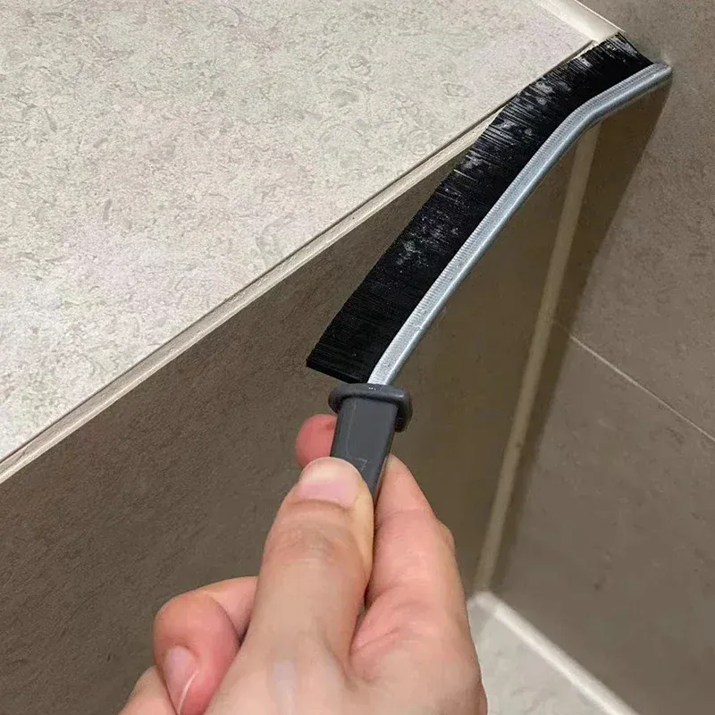 Brosse à joints à manche long pour cuisine et salle de bain, poils durs et résistants, idéale pour carrelage, encadrements de fenêtres et rails de porte 2