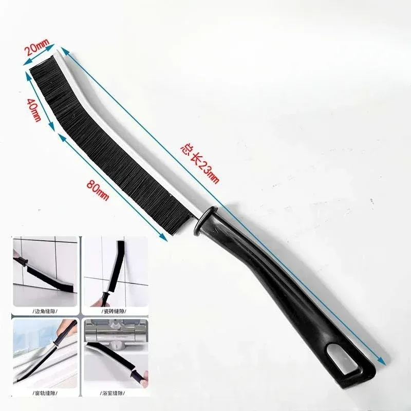 Brosse à joints à manche long pour cuisine et salle de bain, poils durs et résistants, idéale pour carrelage, encadrements de fenêtres et rails de porte 6