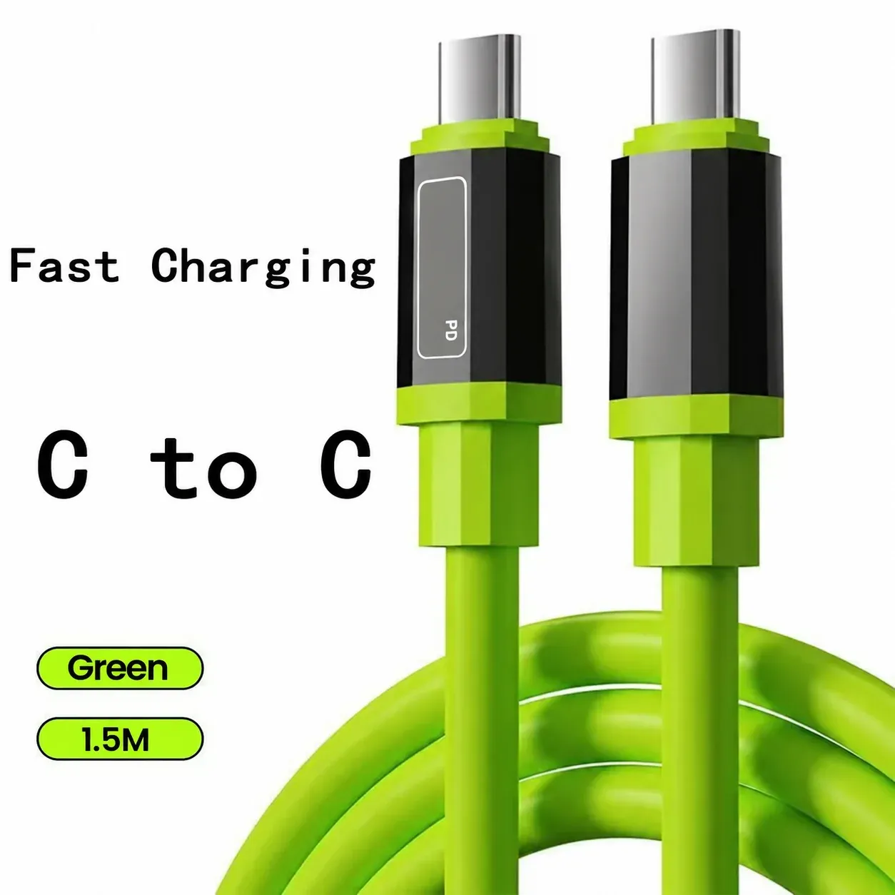 Câble de charge USB-C vers USB-C universel, haute puissance 6A, compatible téléphones portables Xiaomi, iPhone et Samsung 3