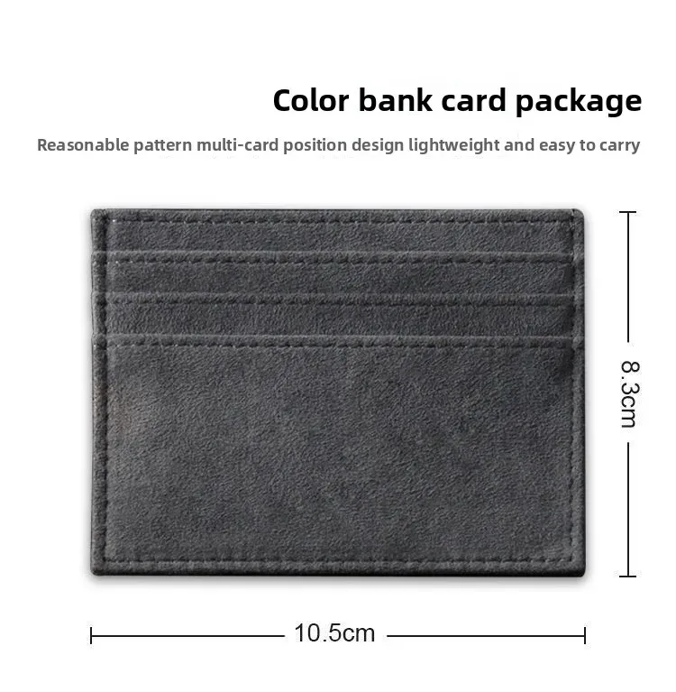 Détail du portefeuille en cuir suédé