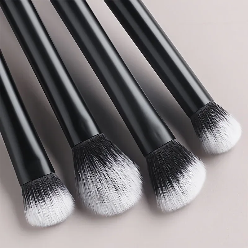 Ensemble de 8 pinceaux de maquillage faciles à nettoyer, poils synthétiques doux et sans cruauté, pour fond de teint, blush et fard à paupières 5