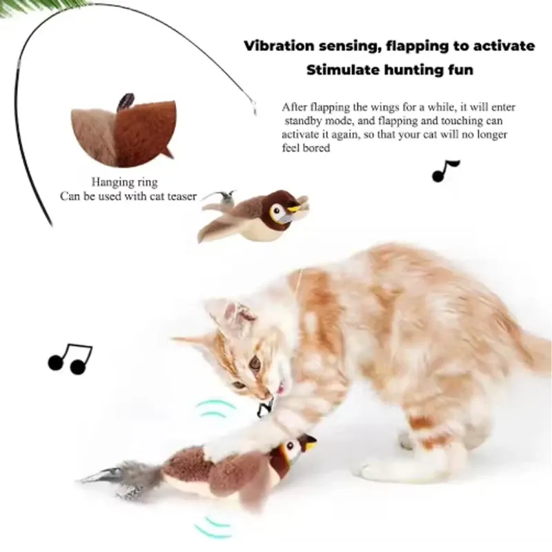 Jouet interactif oiseau, vue complémentaire