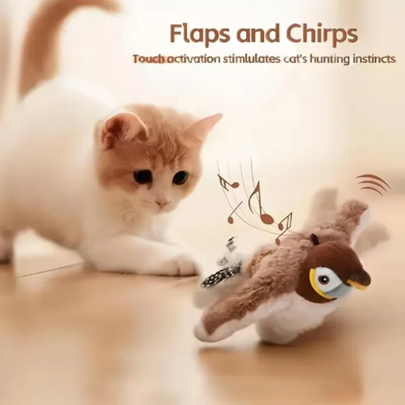 Jouet interactif oiseau, finitions et détails