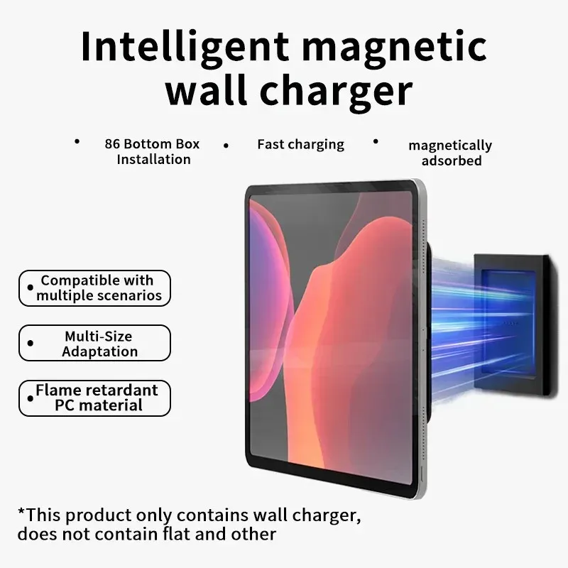 Support mural magnétique avec chargeur sans fil et station d'accueil USB-C pour tablette Android et iPad, panneau de contrôle domotique 3