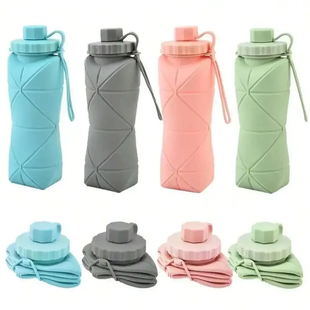 Tasse pliable en silicone de 600 ml, grande capacité, gourde de voyage portable pour l'extérieur, qualité alimentaire - Image 1