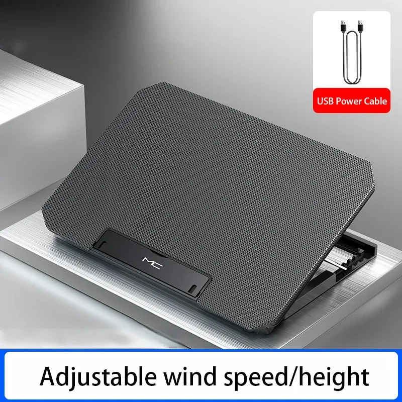 Refroidisseur pour ordinateur portable de jeu, grand format, compatible écrans de 12 à 16 pouces, 2 ventilateurs USB à vitesse réglable, fonctionnement silencieux 7