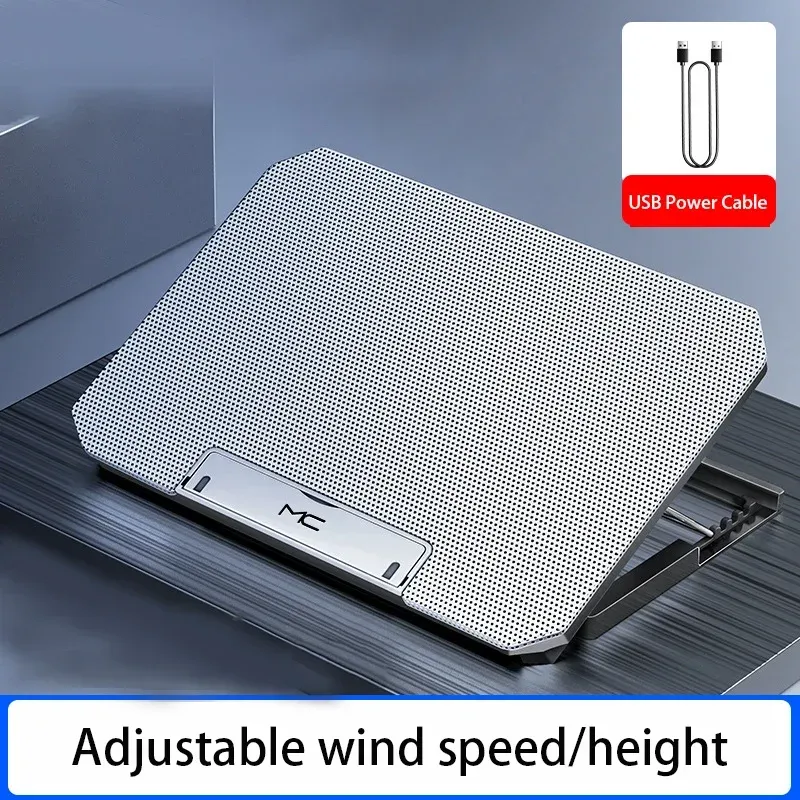 Refroidisseur pour ordinateur portable de jeu, grand format, compatible écrans de 12 à 16 pouces, 2 ventilateurs USB à vitesse réglable, fonctionnement silencieux 8