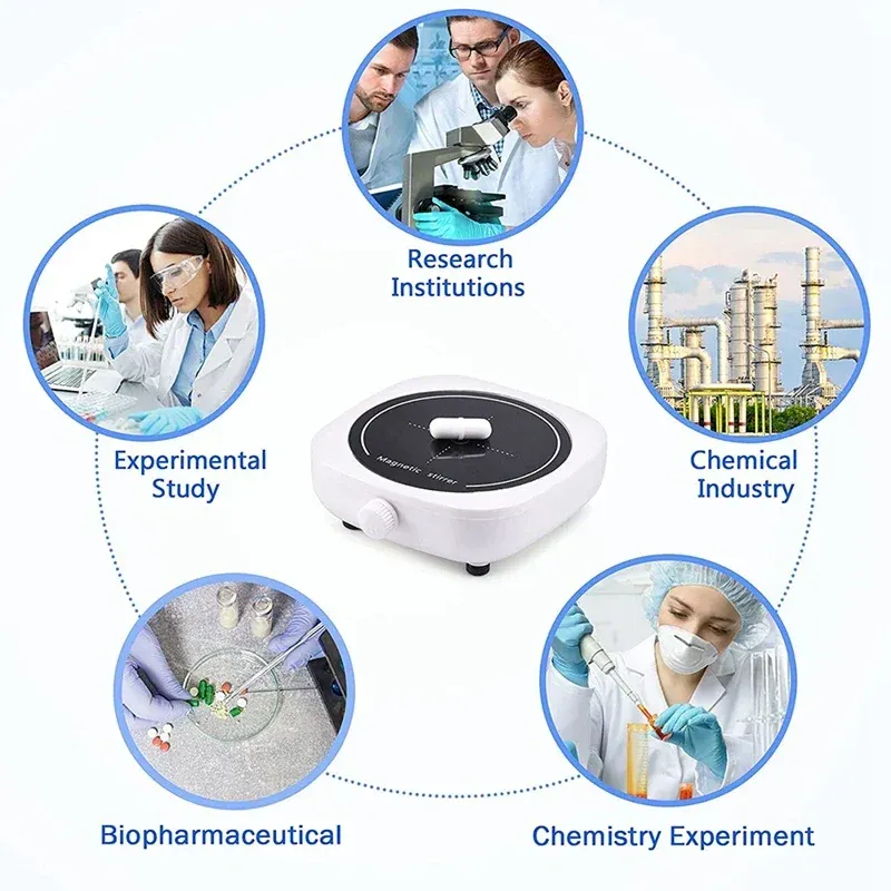 Agitateur magnétique de laboratoire compact et portable avec barre d'agitation, 2 L, 4000 tr/min, connexion USB 3
