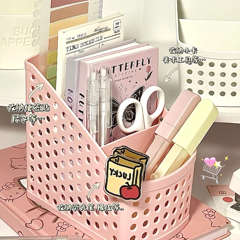 Organisateur de maquillage en forme de papeterie scolaire, boîte de rangement de bureau, conteneur à cosmétiques, bijoux et papeterie en plastique 5