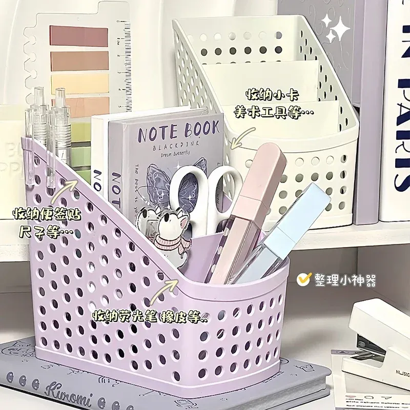 Organisateur de maquillage en forme de papeterie scolaire, boîte de rangement de bureau, conteneur à cosmétiques, bijoux et papeterie en plastique 6