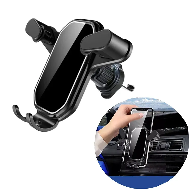 Support de téléphone pour voiture, support de ventilation à gravité, support GPS pour smartphone, compatible iPhone, Huawei, Xiaomi et LG