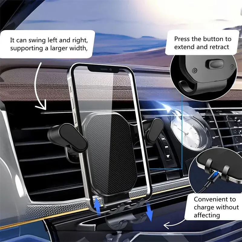 Support de téléphone pour voiture, support de ventilation à gravité, support GPS pour smartphone, compatible iPhone, Huawei, Xiaomi et LG 3