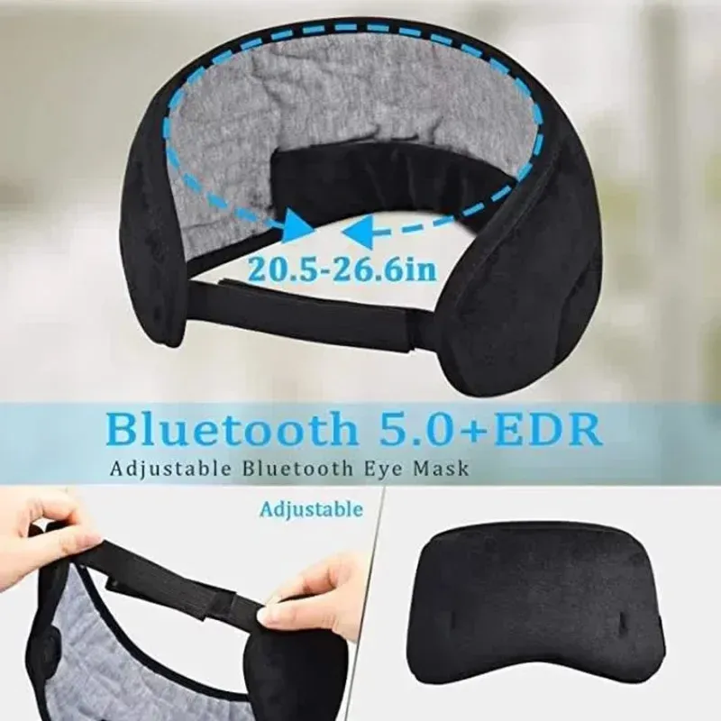 Masque de sommeil Bluetooth, commandes et écouteurs
