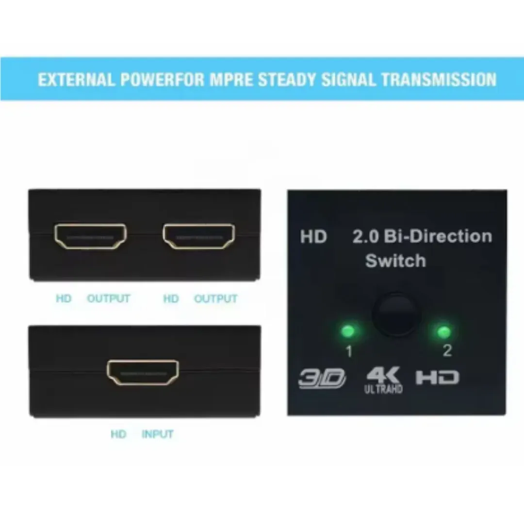 Commutateur HDMI bidirectionnel 4K 2.0, 1x2 / 2x1, convertisseur 2 en 1 compatible PS4 Pro, PS4 et PS3 5