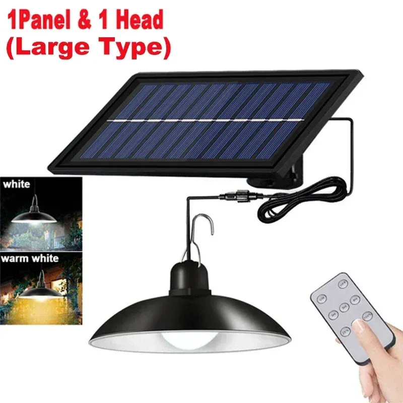 Suspension LED solaire d'extérieur étanche à double tête avec télécommande, idéale pour hangar et grange 10
