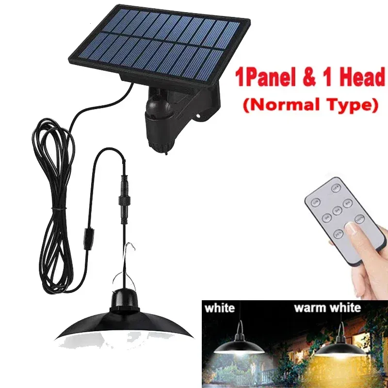 Suspension LED solaire d'extérieur étanche à double tête avec télécommande, idéale pour hangar et grange 9