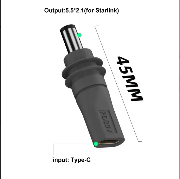 Câble d'alimentation étanche pour Starlink Mini, câble USB-C vers CC, entrée 100 W (2 m / 6,6 pieds) 11