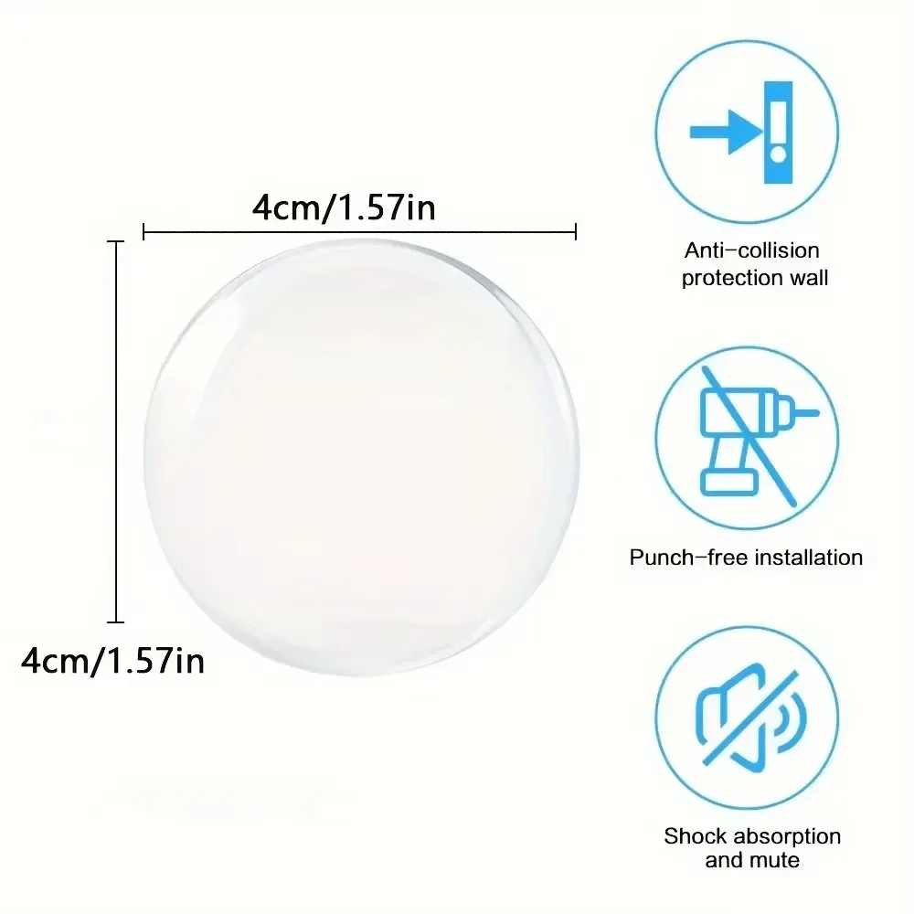 Protection murale transparente en caoutchouc souple pour poignée de porte, amortisseur silencieux 6