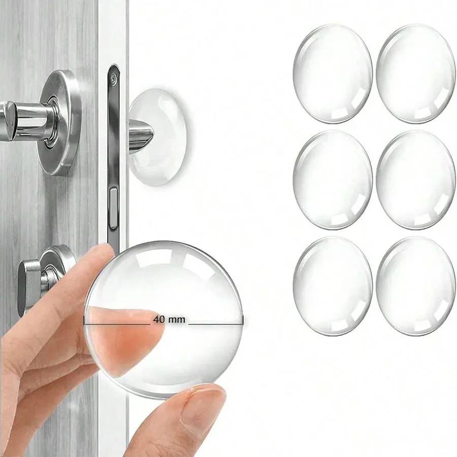 Protection murale transparente en caoutchouc souple pour poignée de porte
