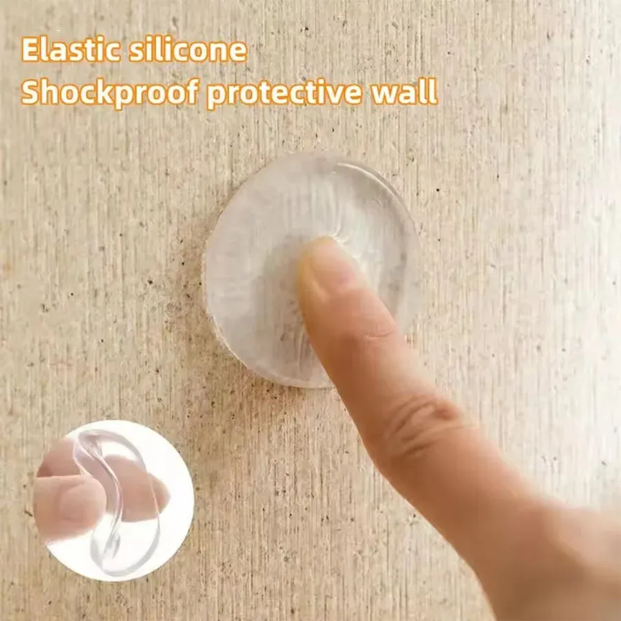 Détail de la protection murale installée sur une poignée de porte