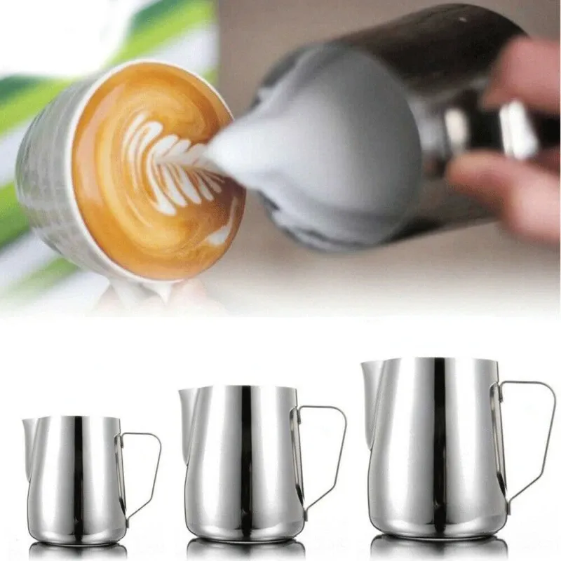 Pichet à lait en acier inoxydable 100, 350 et 600 ml, pour mousse et café latte