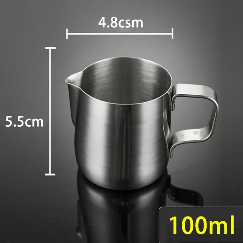 Pichet à lait en acier inoxydable 100, 350 et 600 ml, pour mousse et café latte 6