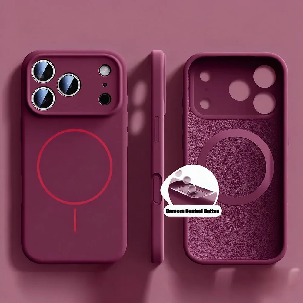 Coque de téléphone en silicone liquide pour iPhone 18, 17, 16, 15, 14, 13, 12 Pro Max, Plus et Air, compatible MagSafe et recharge sans fil 4