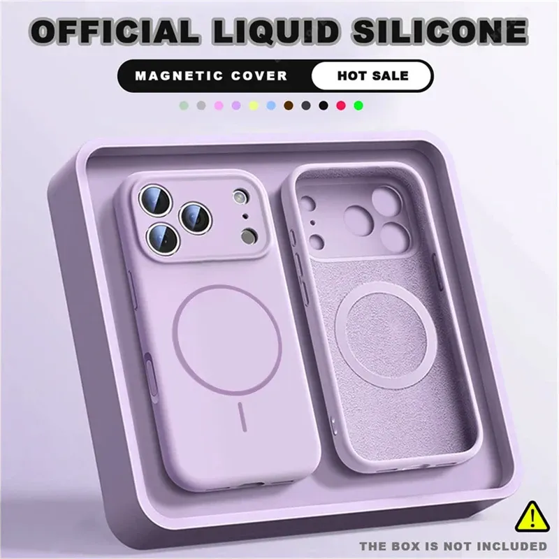 Coque de téléphone en silicone liquide pour iPhone 18, 17, 16, 15, 14, 13, 12 Pro Max, Plus et Air, compatible MagSafe et recharge sans fil 10