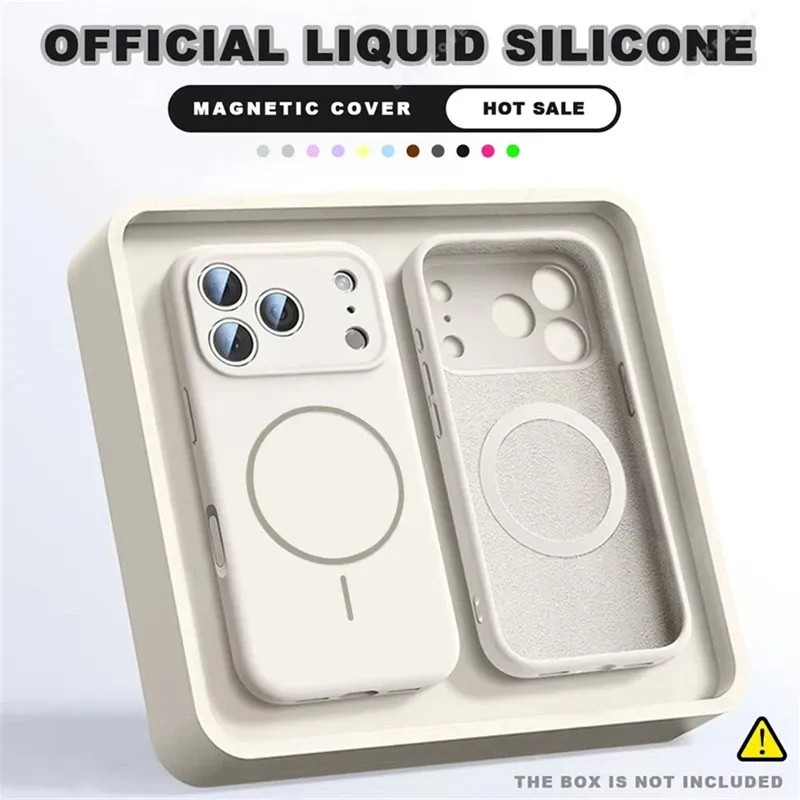 Coque de téléphone en silicone liquide pour iPhone 18, 17, 16, 15, 14, 13, 12 Pro Max, Plus et Air, compatible MagSafe et recharge sans fil 9