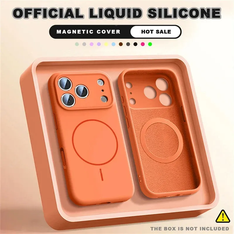 Coque de téléphone en silicone liquide pour iPhone 18, 17, 16, 15, 14, 13, 12 Pro Max, Plus et Air, compatible MagSafe et recharge sans fil 13