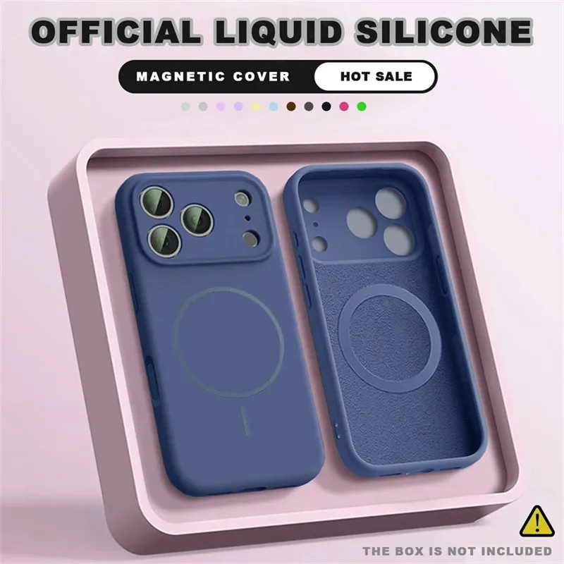 Coque de téléphone en silicone liquide pour iPhone 18, 17, 16, 15, 14, 13, 12 Pro Max, Plus et Air, compatible MagSafe et recharge sans fil 15