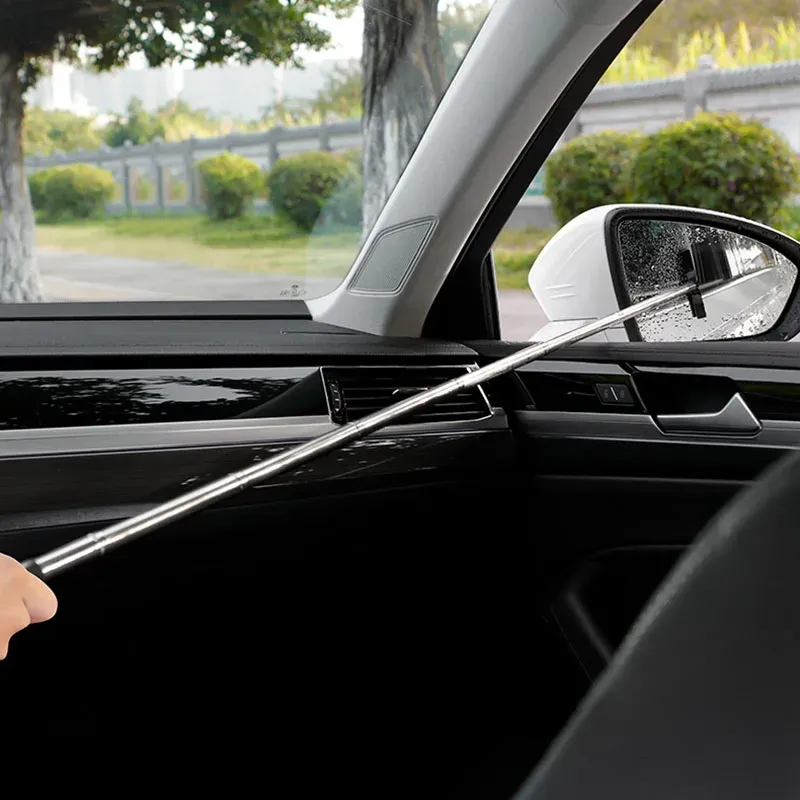 Brosse télescopique de nettoyage de vitres et de rétroviseurs avec grattoir 2