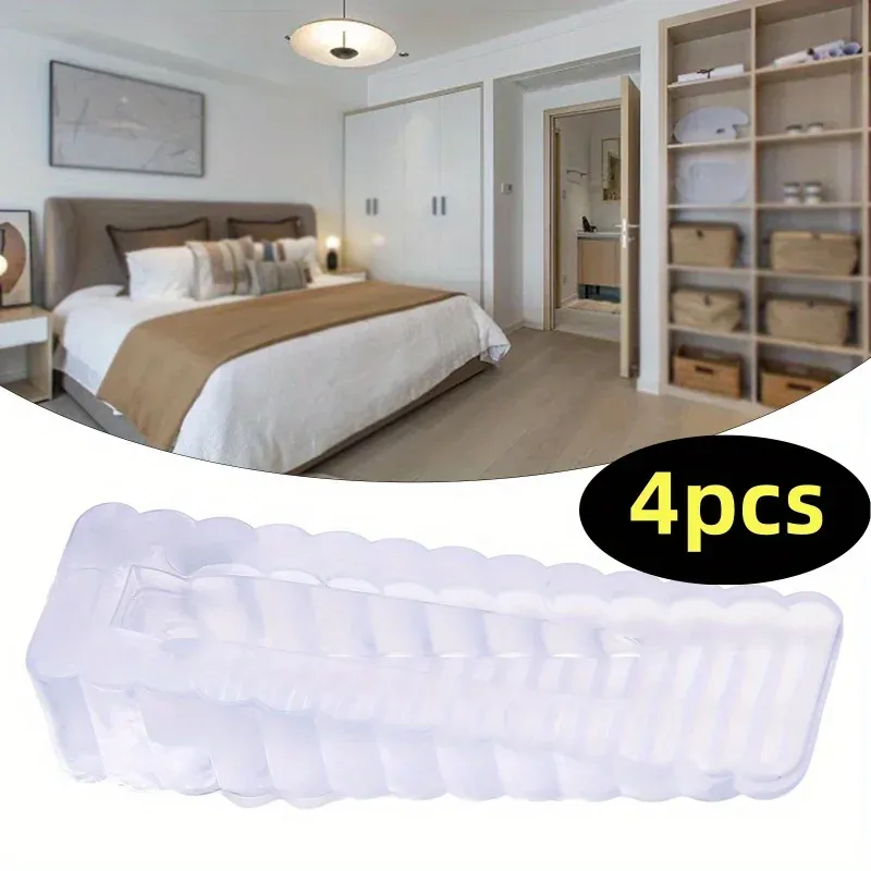 Lot de 4 butées de porte transparentes anti-collision pour salon, chambre, salle de bain et bureau 2
