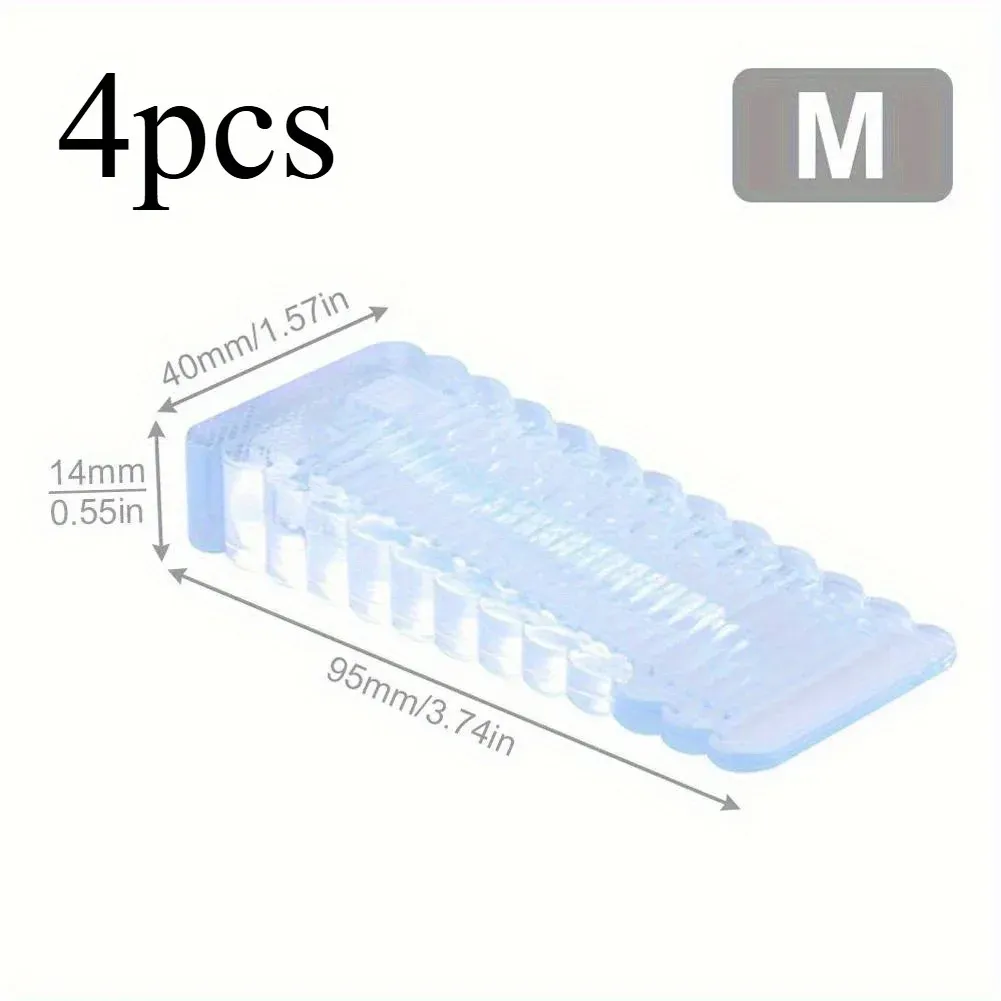 Lot de 4 butées de porte transparentes anti-collision pour salon, chambre, salle de bain et bureau 8