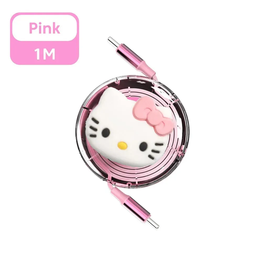 Câble rétractable Sanrio Hello Kitty PD 100 W USB-C vers USB-C à charge rapide pour iPhone 15 et Huawei 6