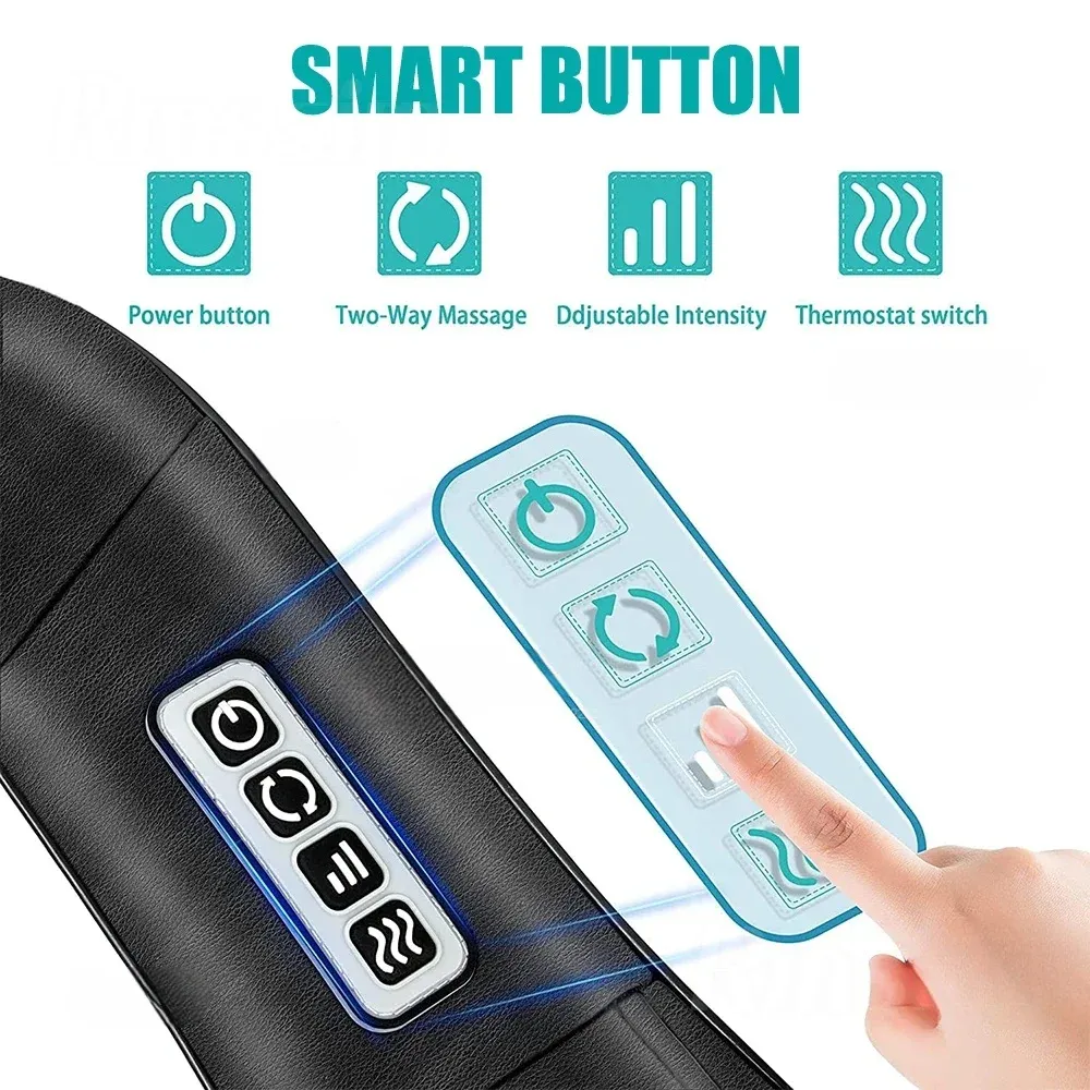 Masseur Shiatsu électrique en forme de U avec chaleur pour le cou, les épaules et le dos 3