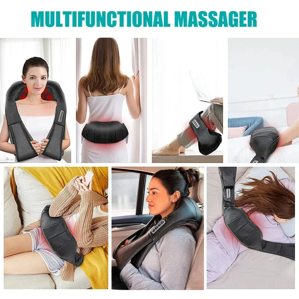 Masseur Shiatsu électrique en forme de U avec chaleur pour le cou, les épaules et le dos 4