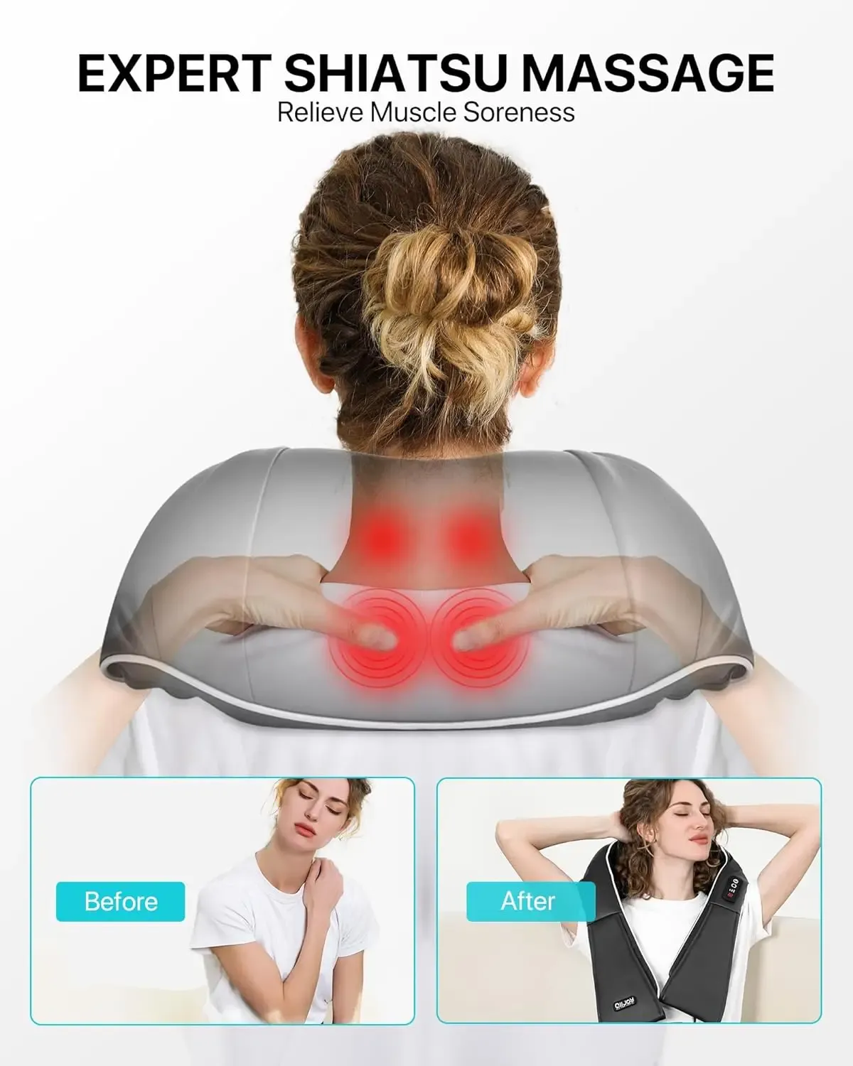 Masseur shiatsu en utilisation pour le dos